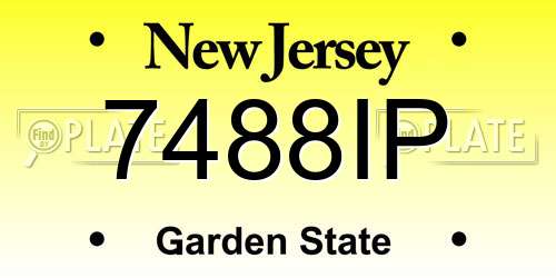 7488IP New Jersey License Plate