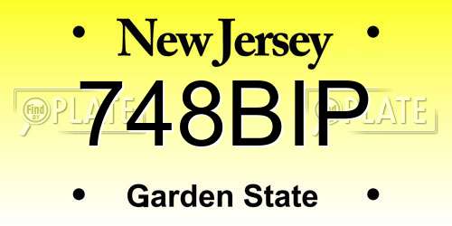 748BIP New Jersey License Plate