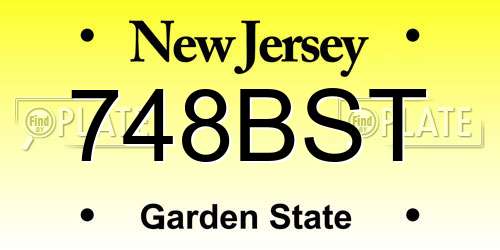 748BST New Jersey License Plate
