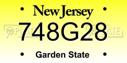 748G28 New Jersey License Plate