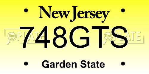 748GTS New Jersey License Plate