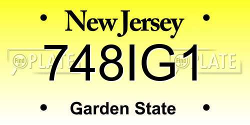 748IG1 New Jersey License Plate