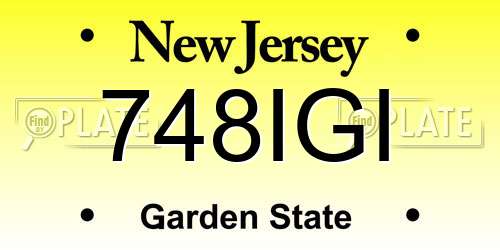 748IGI New Jersey License Plate