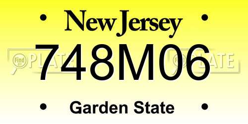 748M06 New Jersey License Plate