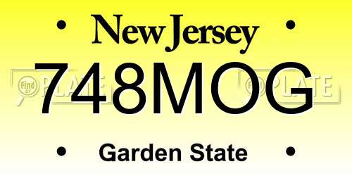 748MOG New Jersey License Plate
