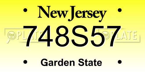 748S57 New Jersey License Plate