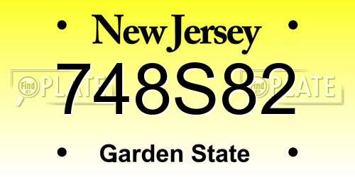 748S82 New Jersey License Plate