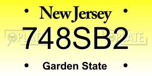 748SB2 New Jersey License Plate