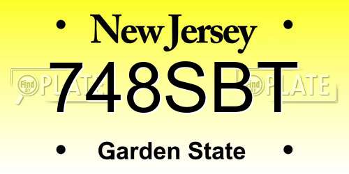 748SBT New Jersey License Plate