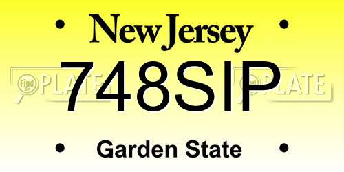 748SIP New Jersey License Plate