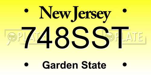 748SST New Jersey License Plate