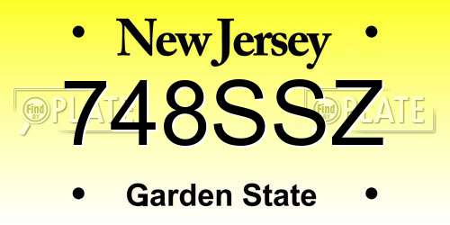 748SSZ New Jersey License Plate
