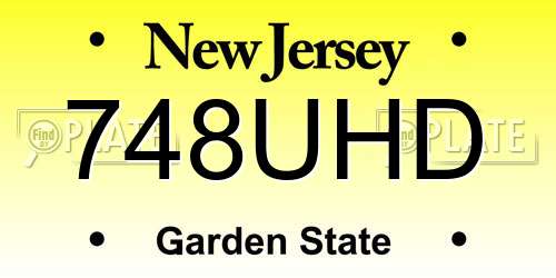 748UHD New Jersey License Plate