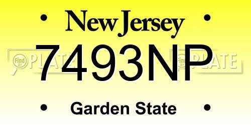 7493NP New Jersey License Plate