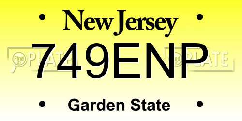 749ENP New Jersey License Plate