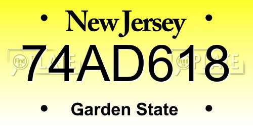 74AD618 New Jersey License Plate