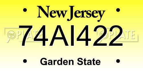 74AI422 New Jersey License Plate
