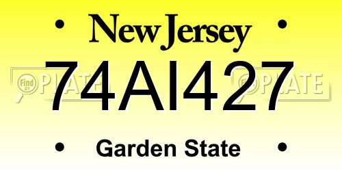 74AI427 New Jersey License Plate
