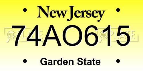 74AO615 New Jersey License Plate