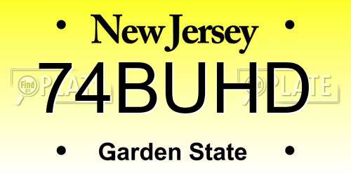 74BUHD New Jersey License Plate