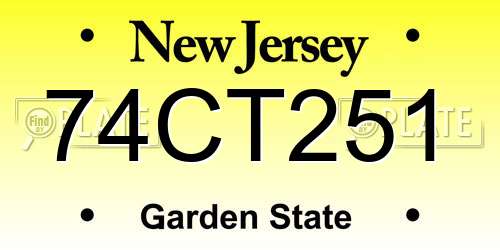 74CT251 New Jersey License Plate