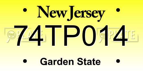 74TP014 New Jersey License Plate