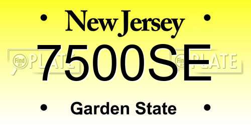 7500SE New Jersey License Plate