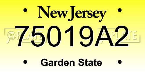 75019A2 New Jersey License Plate