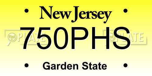 750PHS New Jersey License Plate