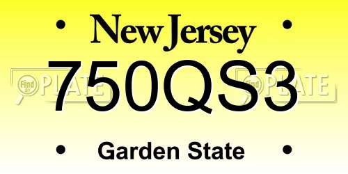 750QS3 New Jersey License Plate