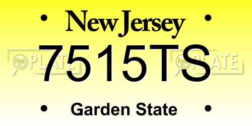 7515TS New Jersey License Plate