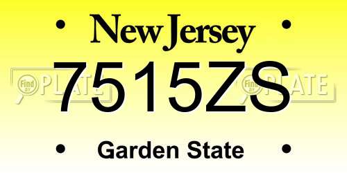 7515ZS New Jersey License Plate