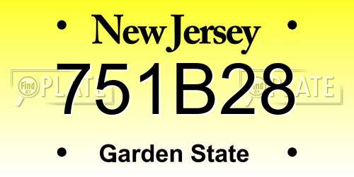 751B28 New Jersey License Plate