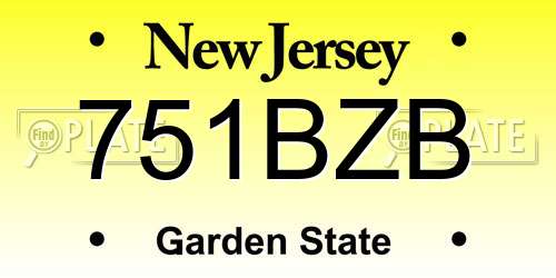 751BZB New Jersey License Plate