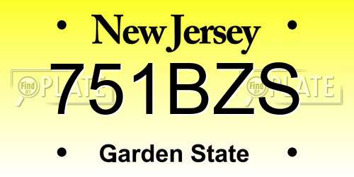 751BZS New Jersey License Plate
