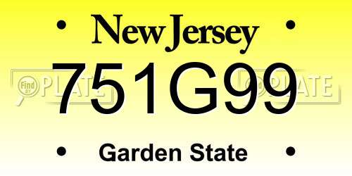 751G99 New Jersey License Plate