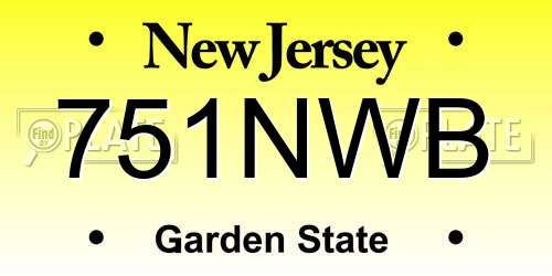 751NWB New Jersey License Plate