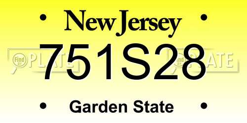 751S28 New Jersey License Plate