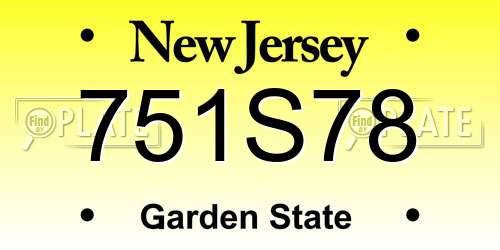 751S78 New Jersey License Plate
