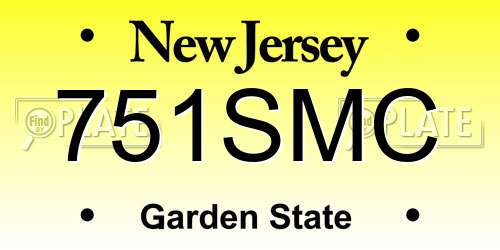 751SMC New Jersey License Plate