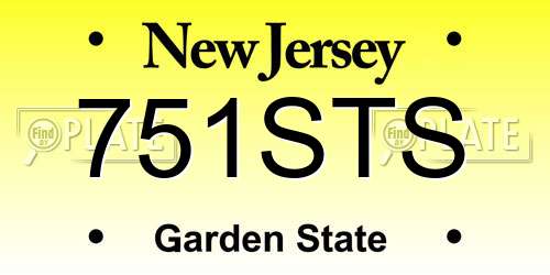 751STS New Jersey License Plate