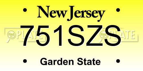 751SZS New Jersey License Plate