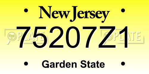 75207Z1 New Jersey License Plate