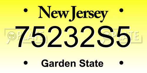 75232S5 New Jersey License Plate