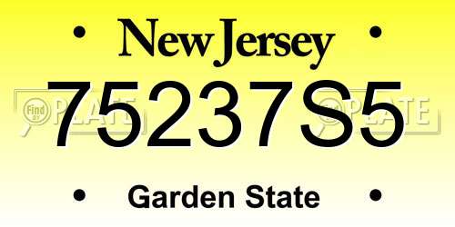 75237S5 New Jersey License Plate