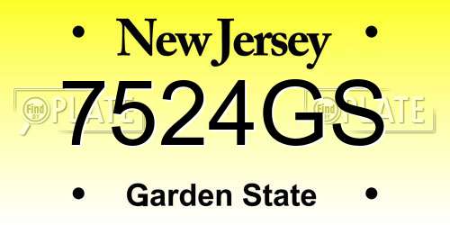 7524GS New Jersey License Plate