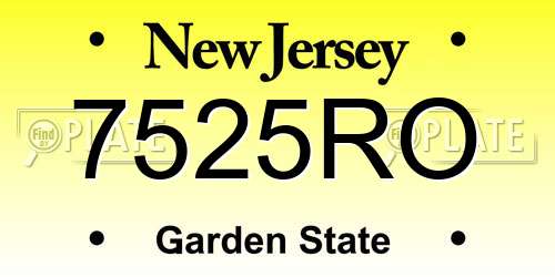 7525RO New Jersey License Plate