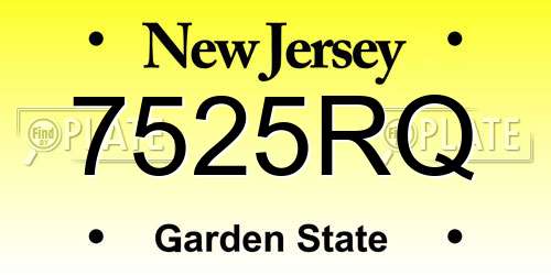 7525RQ New Jersey License Plate
