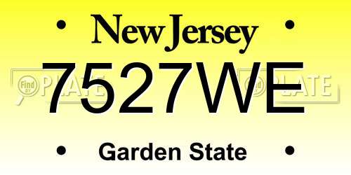 7527WE New Jersey License Plate