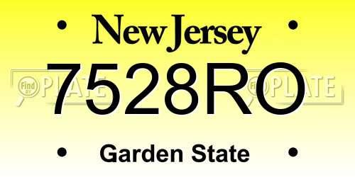 7528RO New Jersey License Plate